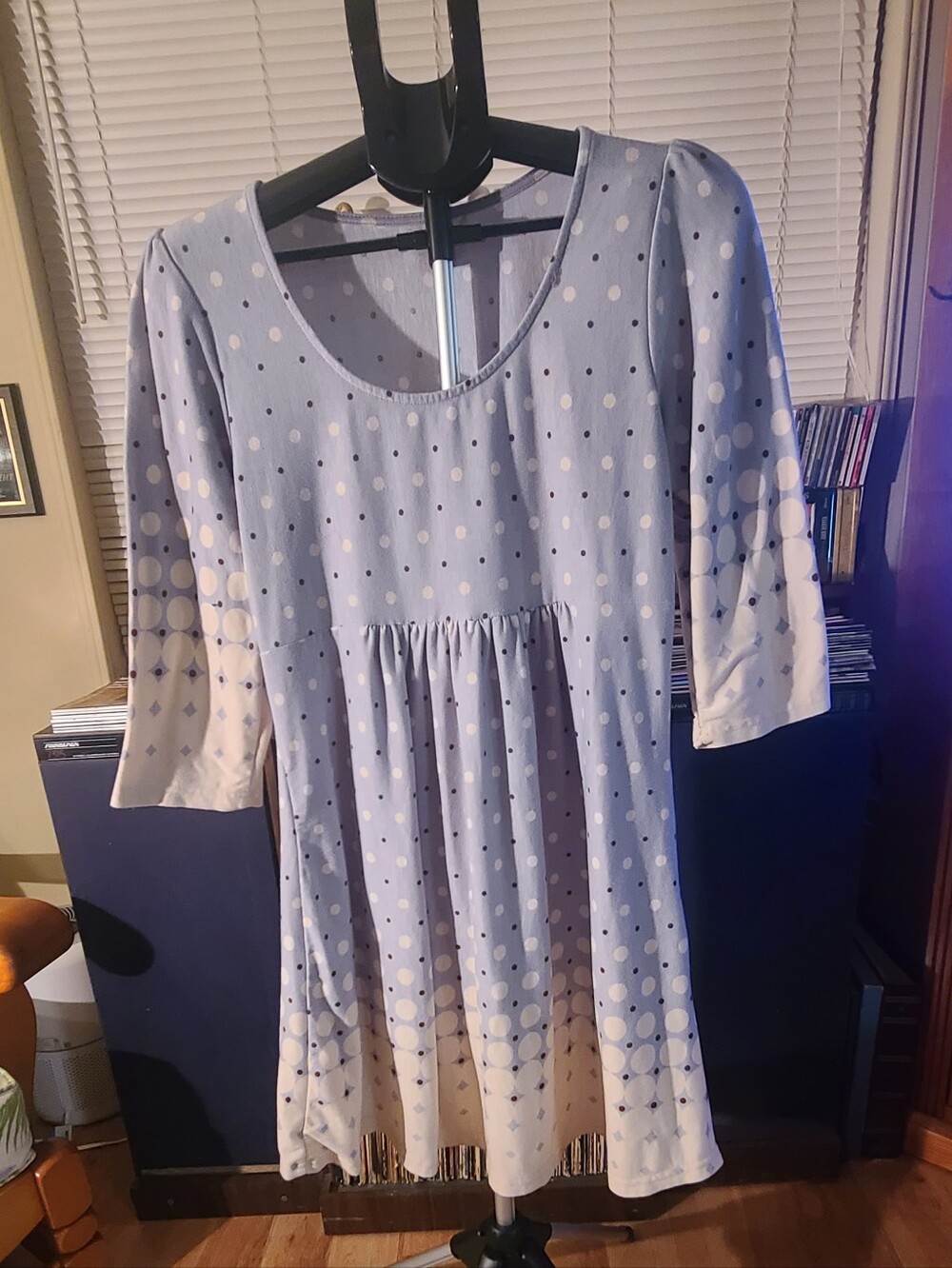 Light Blue Polka Dot Swing Dress